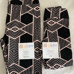 LulaRoe Mommy & Me matching black leggings set